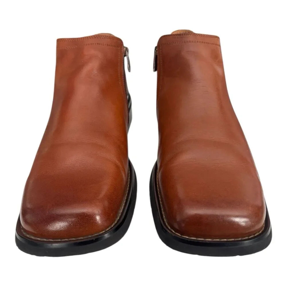 Donato Marrone Brown Leather Ankle Boots Men’s 12‎ Square Toe Vintage